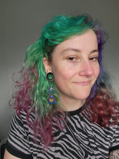 Alien Abduction: Ginger Cat Earrings