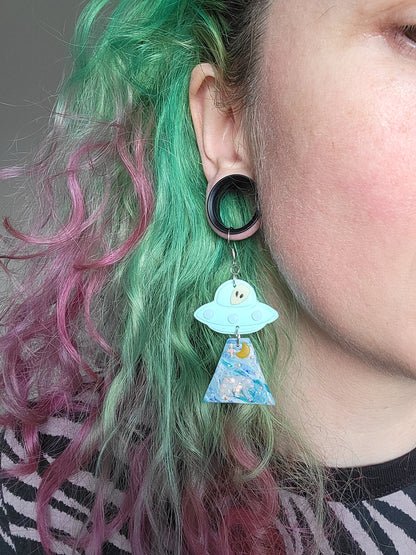 Alien Abduction: Polar Bear Earrings