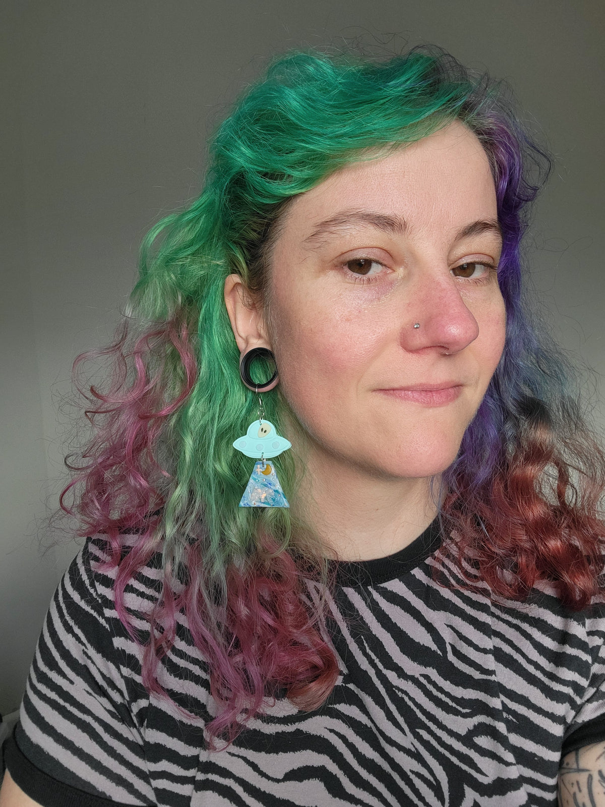 Alien Abduction: Polar Bear Earrings
