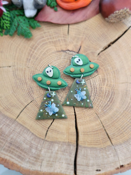 Alien Abduction: Scarab Earrings