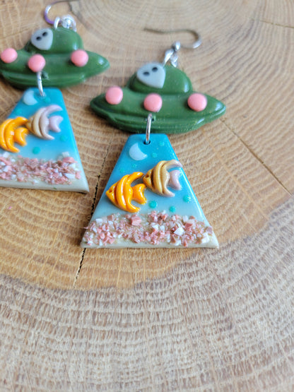 Alien Abduction: Angelfish Earrings.