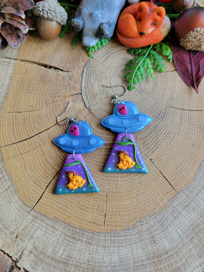 Alien Abduction: Whimsi Frog Earrings.
