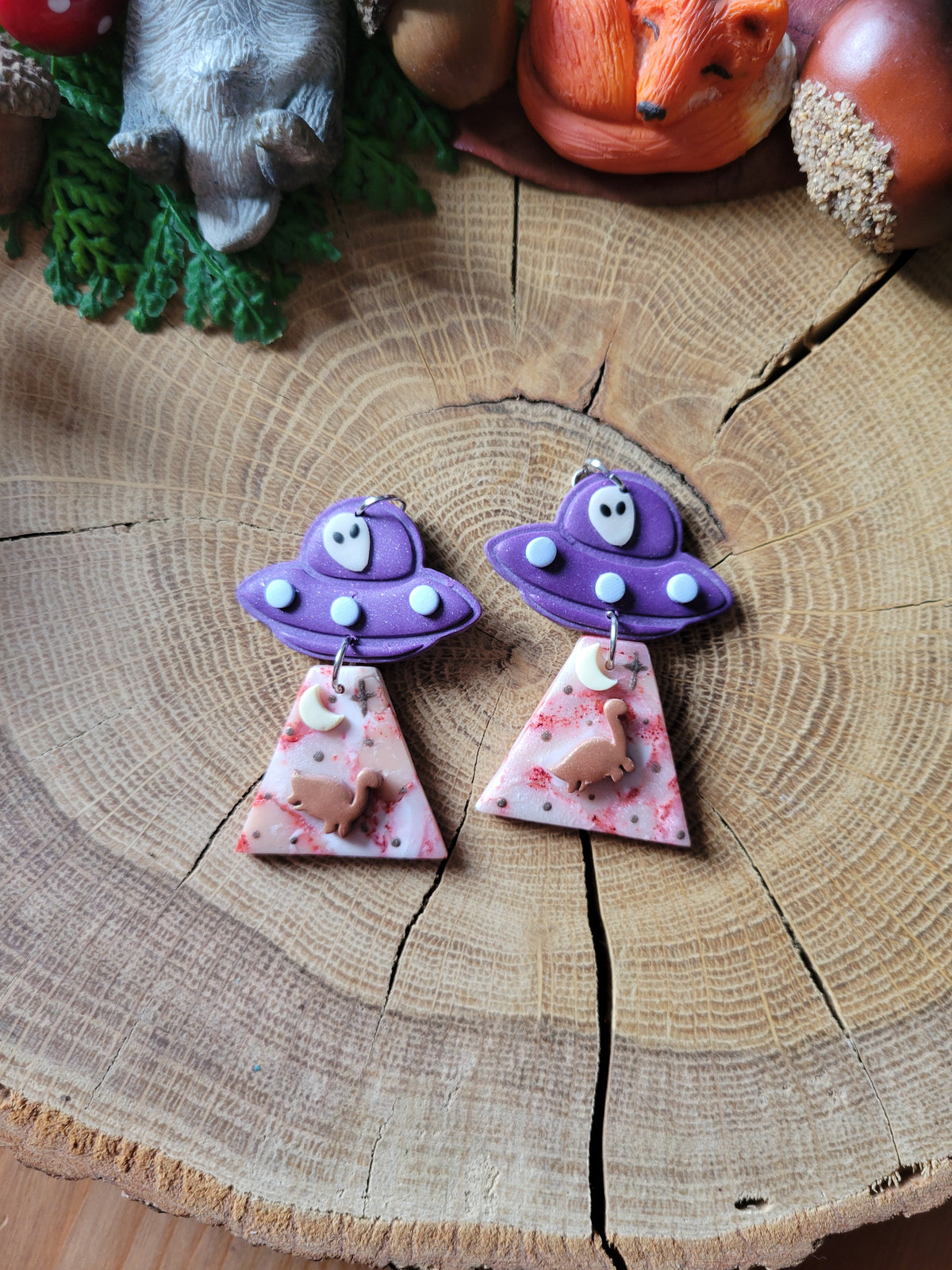 Alien Abduction: Plesiosaur Earrings