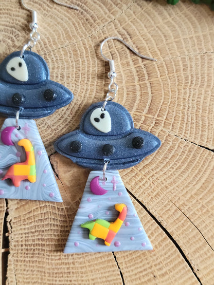 Alien Abduction: Patchwork Diplo Earrings.