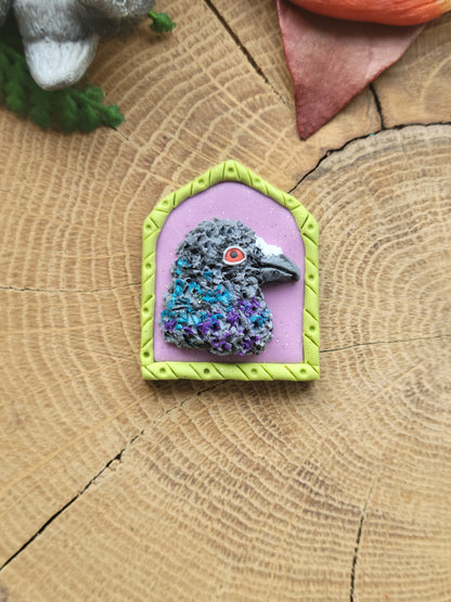 Bird Portrait: Pigeon Pendant.