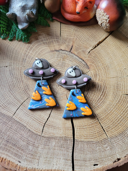 Alien Abduction: Dino Print Earrings.
