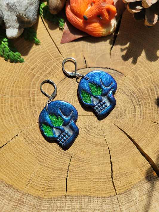 Flame Skull Earrings