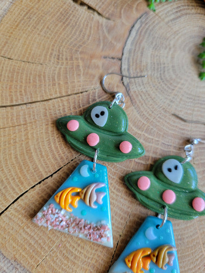 Alien Abduction: Angelfish Earrings.