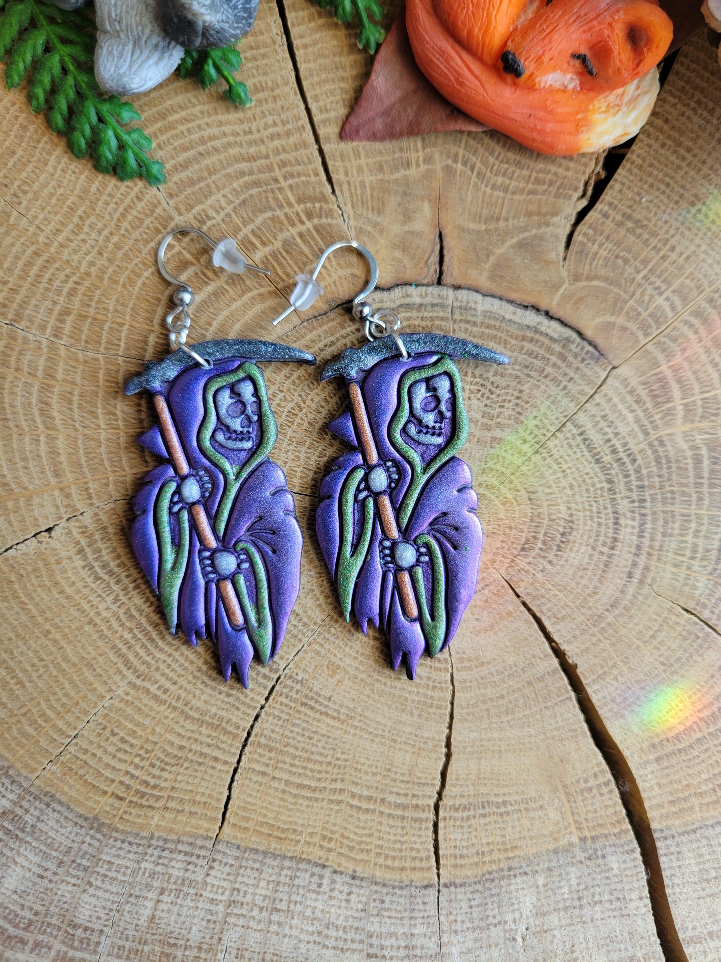 Purple Reaper Earrings