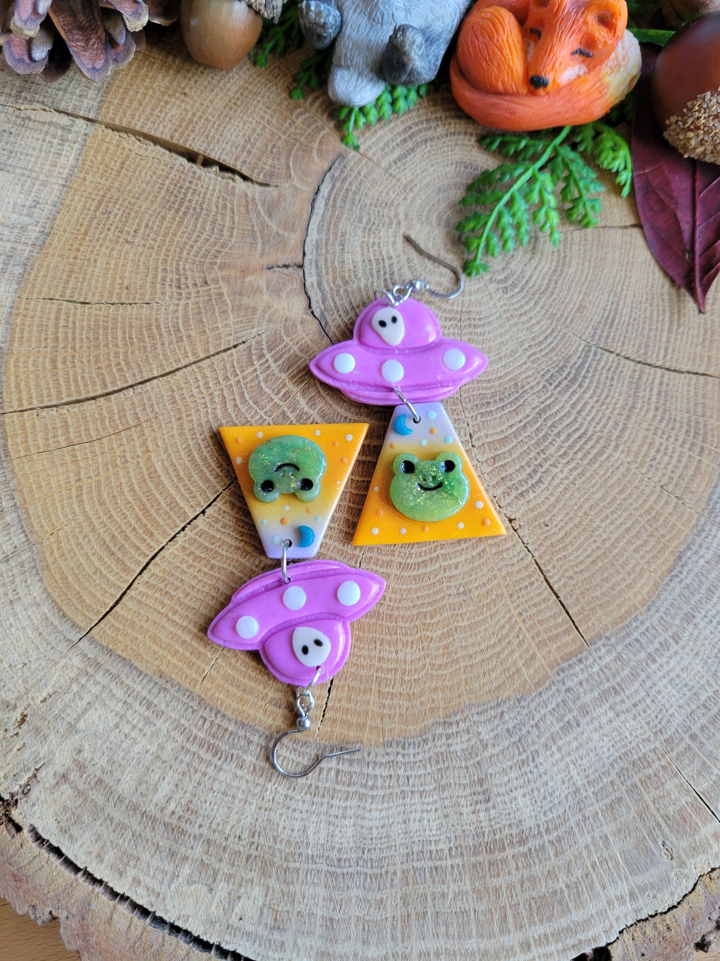 Alien Abduction: Froggie Earrings.