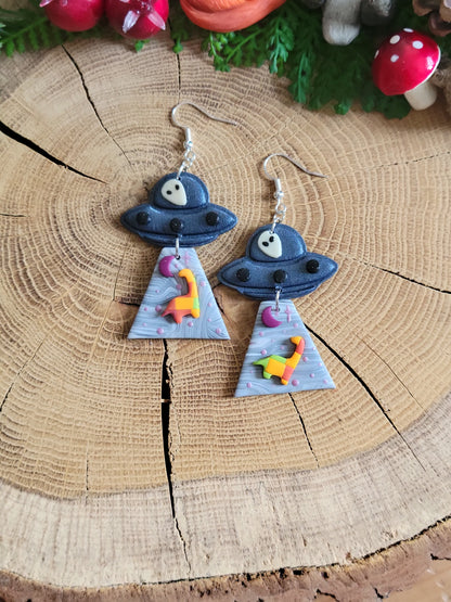 Alien Abduction: Patchwork Diplo Earrings.