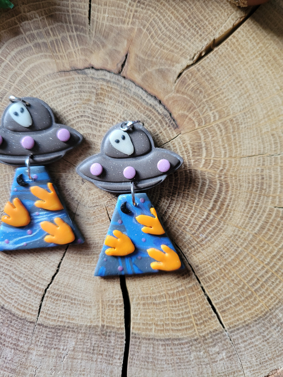 Alien Abduction: Dino Print Earrings.