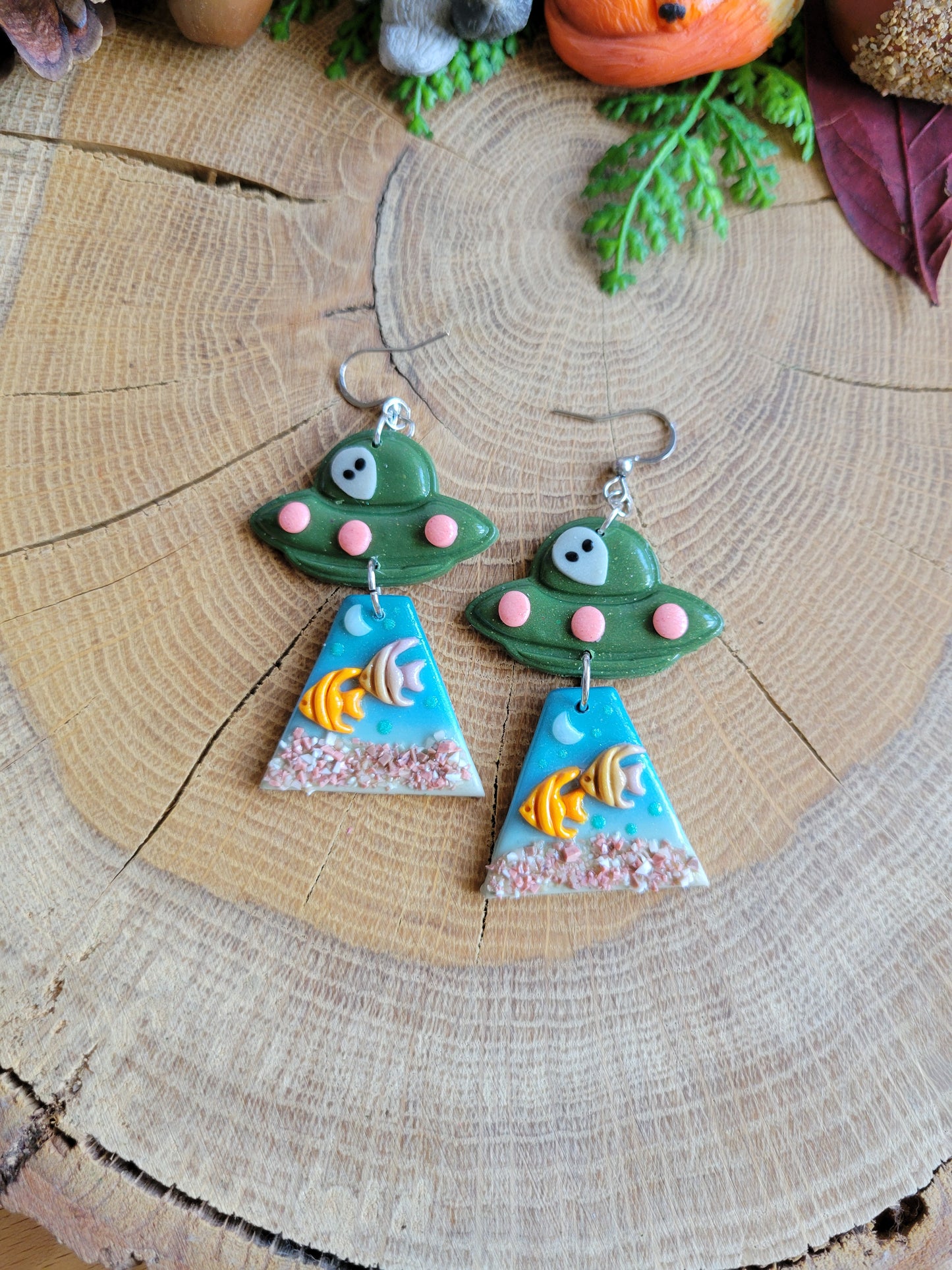 Alien Abduction: Angelfish Earrings.