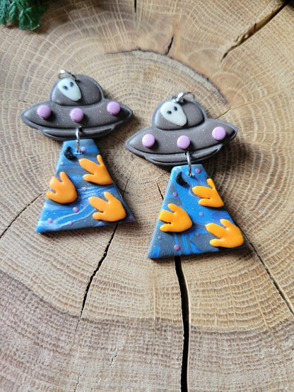 Alien Abduction: Dino Print Earrings.