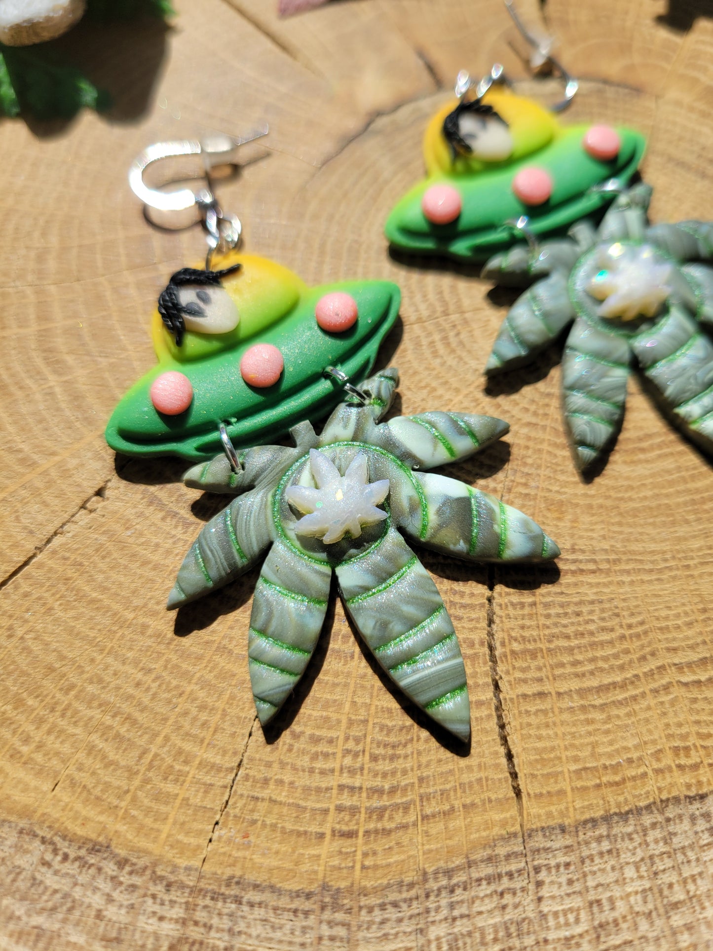 Alien Abduction: Rasta Earrings