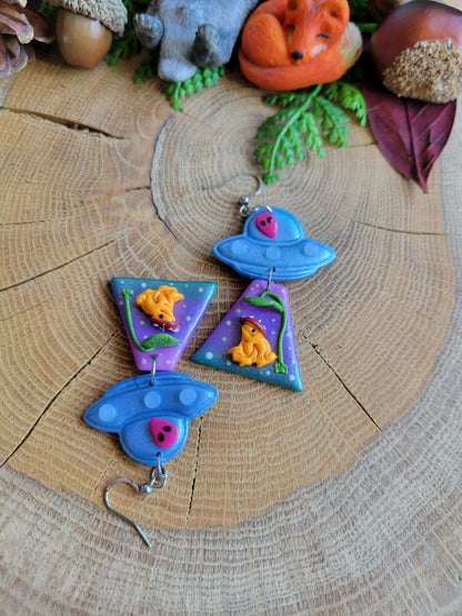 Alien Abduction: Whimsi Frog Earrings.