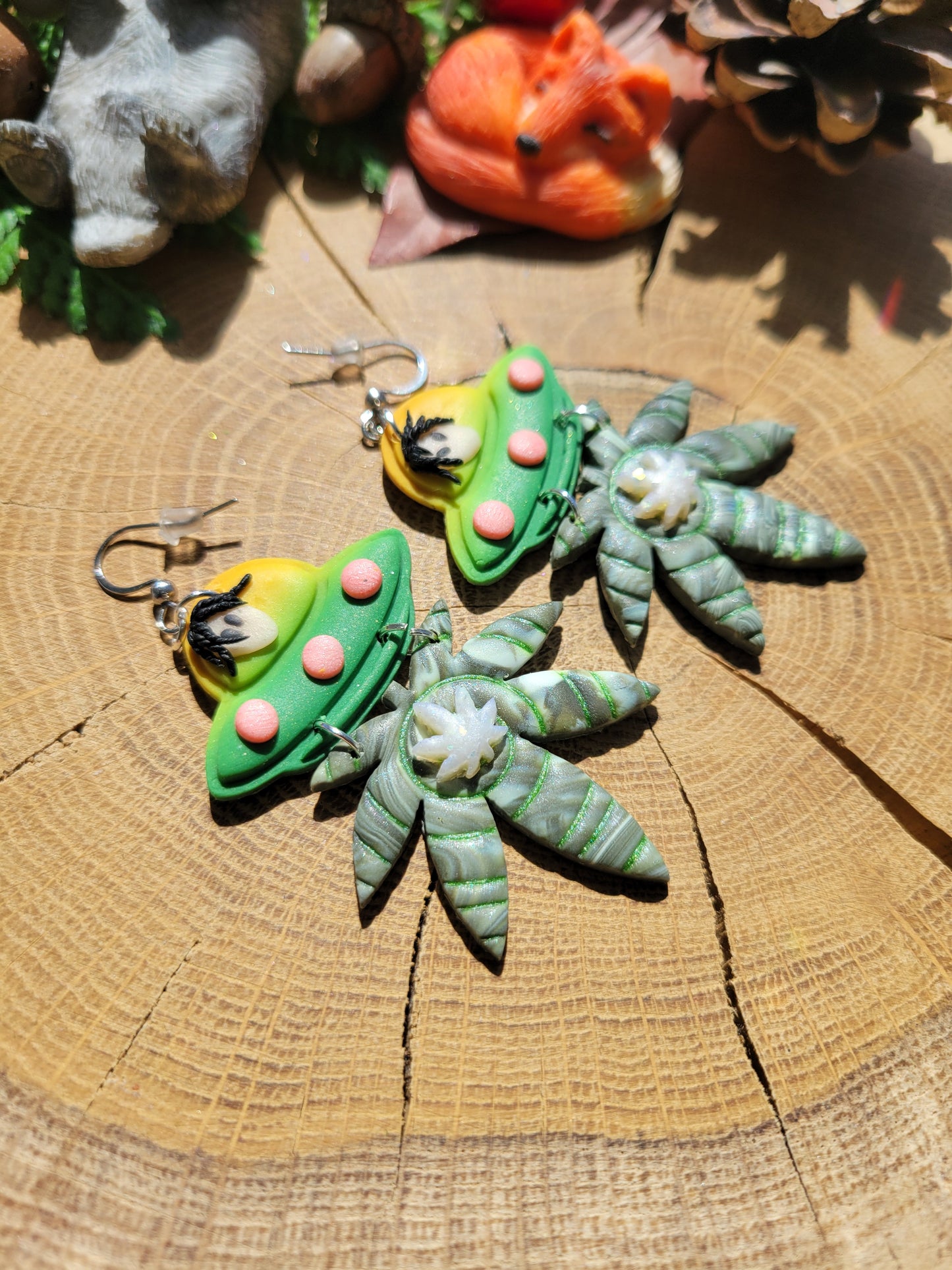 Alien Abduction: Rasta Earrings