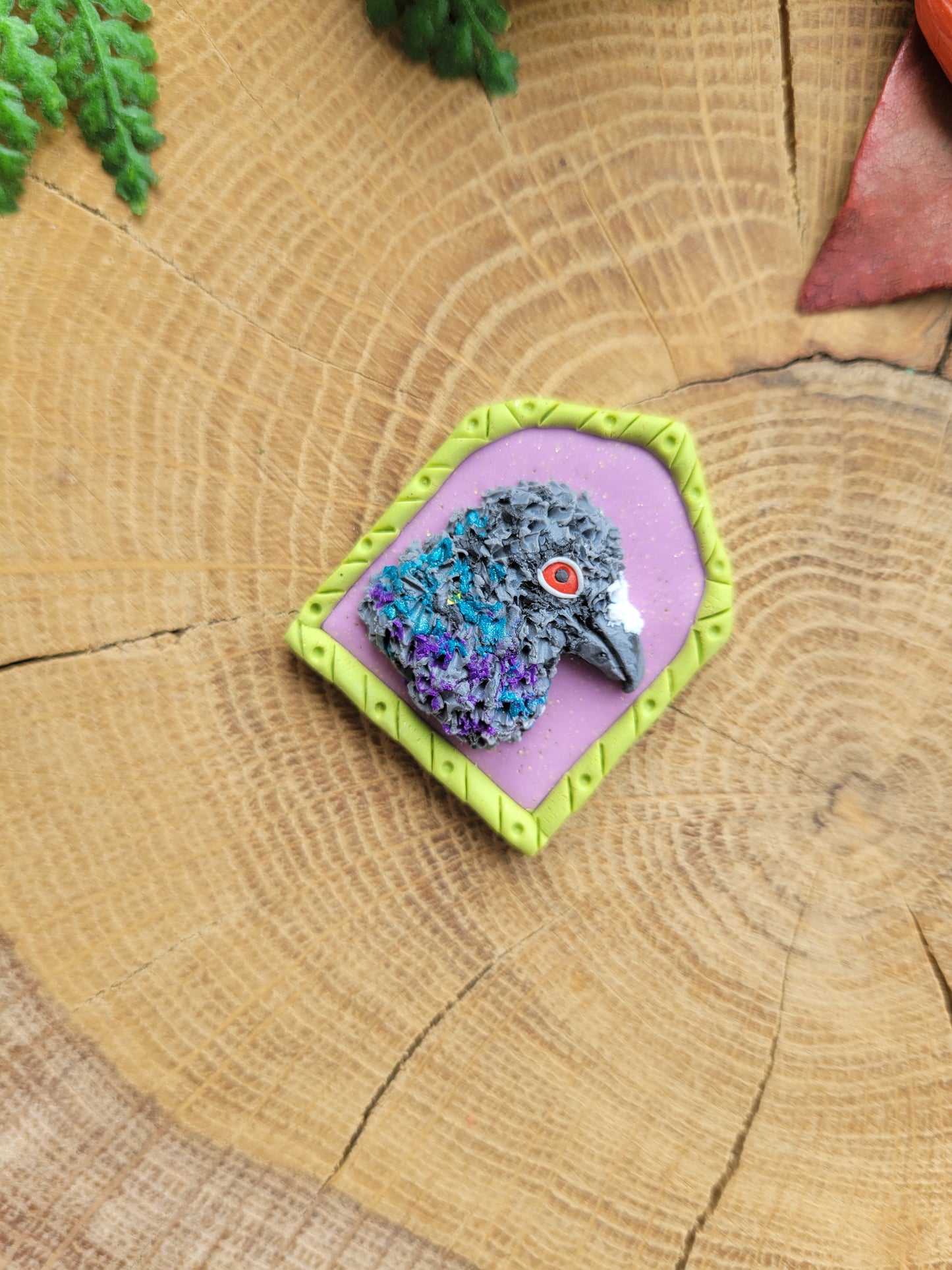 Bird Portrait: Pigeon Pendant.