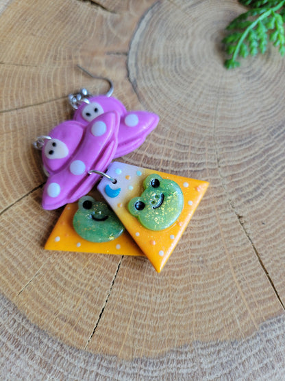 Alien Abduction: Froggie Earrings.