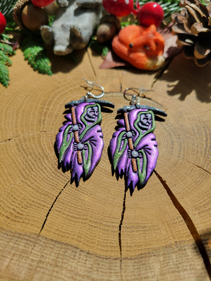 Purple Reaper Earrings