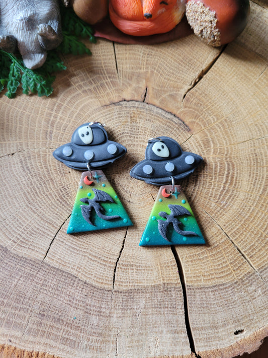 Alien Abduction: Forgotten Dragon Earrings.