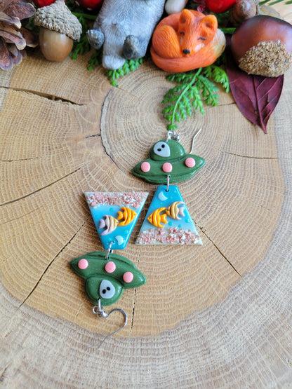 Alien Abduction: Angelfish Earrings.