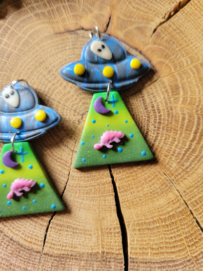 Alien Abduction: Pinky Ankylo Earrings.