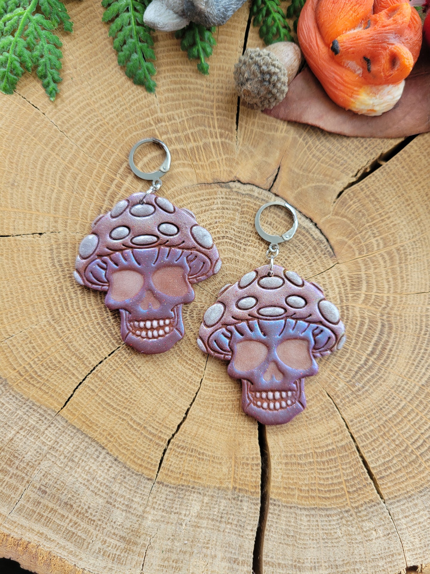 Skullie Shroom Earrings
