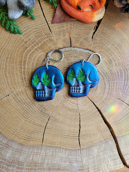 Flame Skull Earrings
