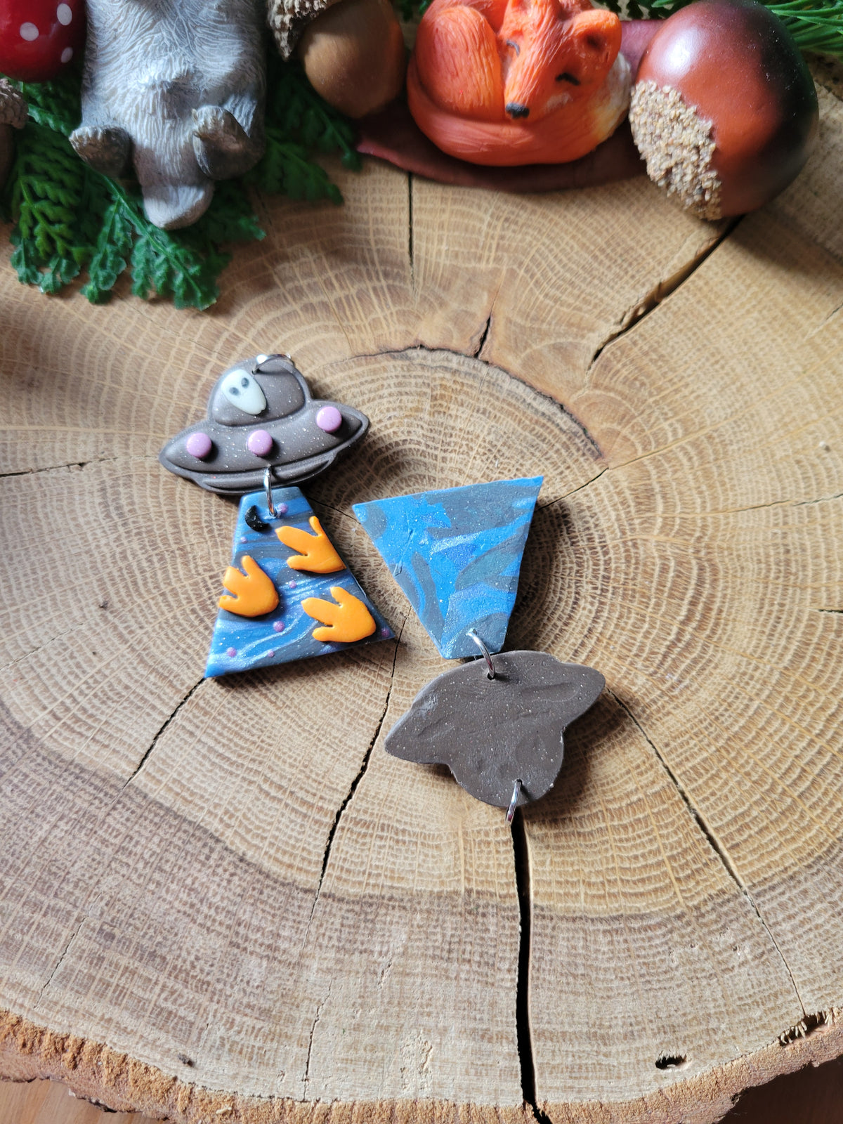 Alien Abduction: Dino Print Earrings.