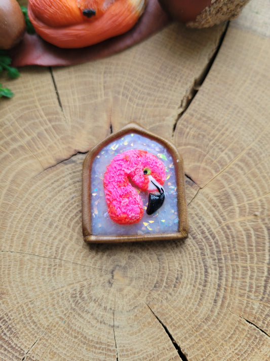 Bird Portrait: Flamingo Pendant.